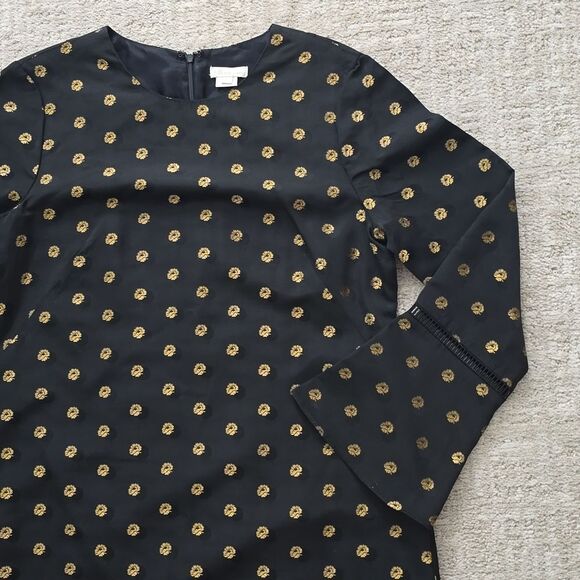 Shoshanna | Black Dress with Gold Polka Dots - Picture 3 of 9